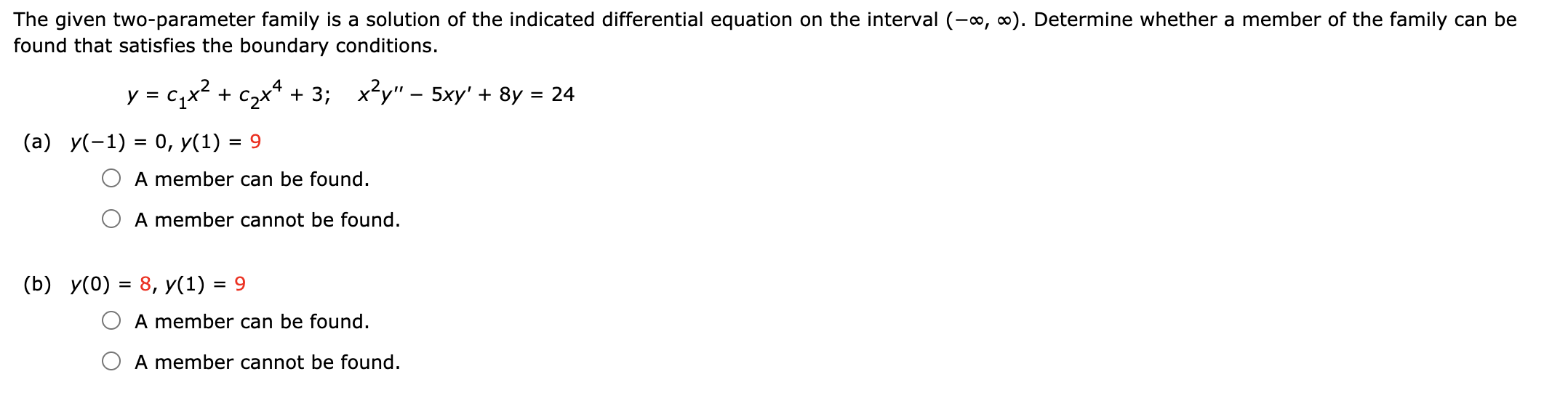 Solved The Given Two-parameter Family Is A Solution Of The | Chegg.com