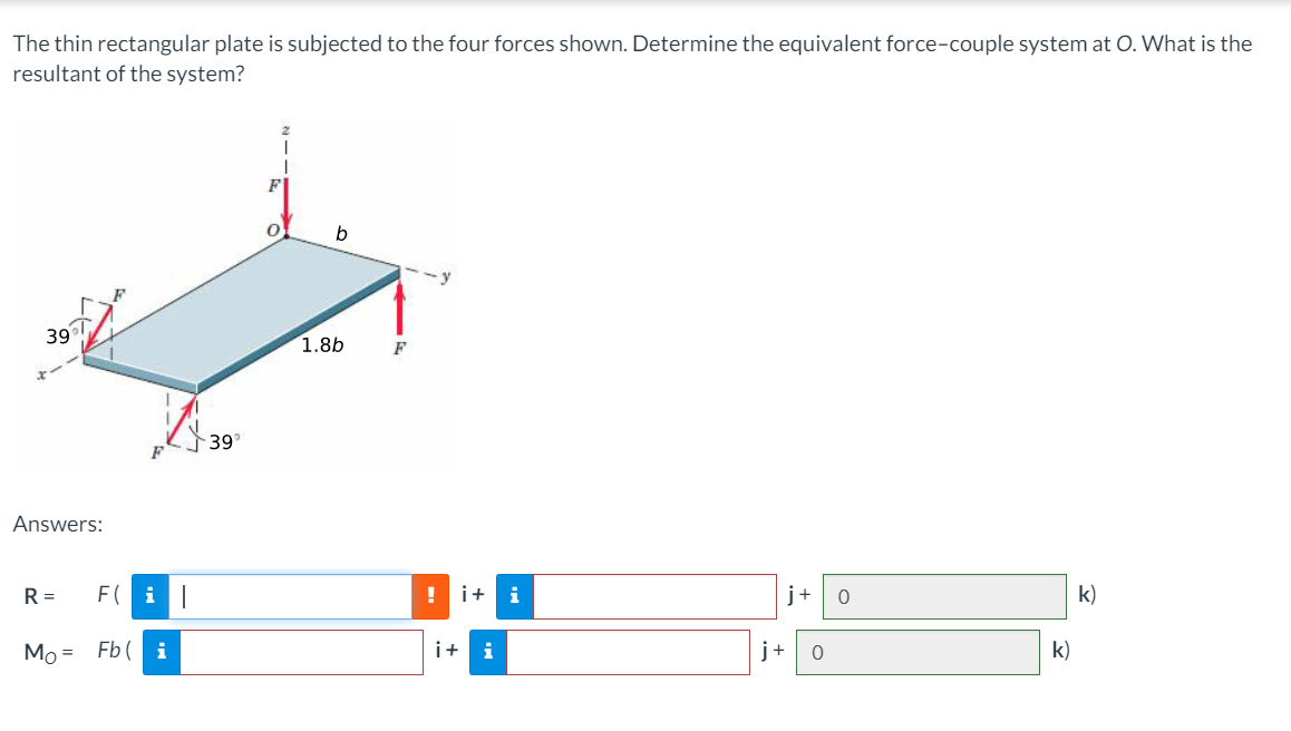 Solved The thin rectangular plate is subjected to the four | Chegg.com