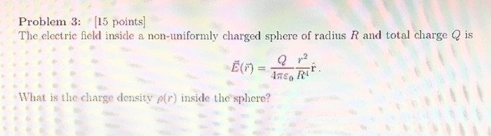 Solved Problem 3: (15 points) The electric field inside a | Chegg.com