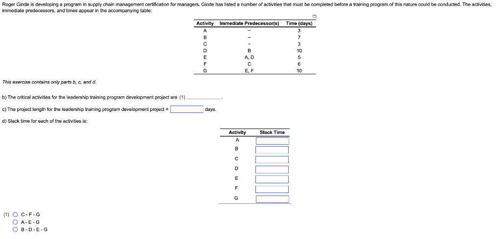 Solved This Exercise Contains Only Parts B,c, And D. B) The | Chegg.com