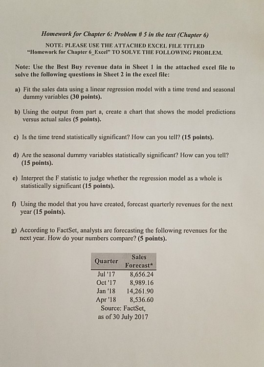 Homework for Chapter 6: Problem # 5 in the text | Chegg.com