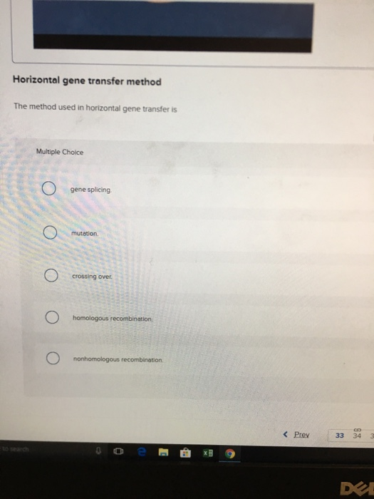 Solved Horizontal gene transfer method The method used in | Chegg.com
