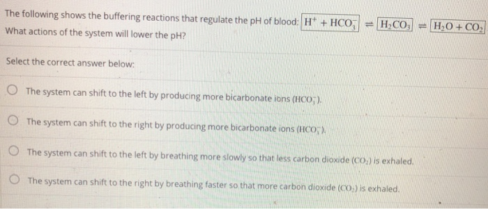 Solved The following shows the buffering reactions that | Chegg.com