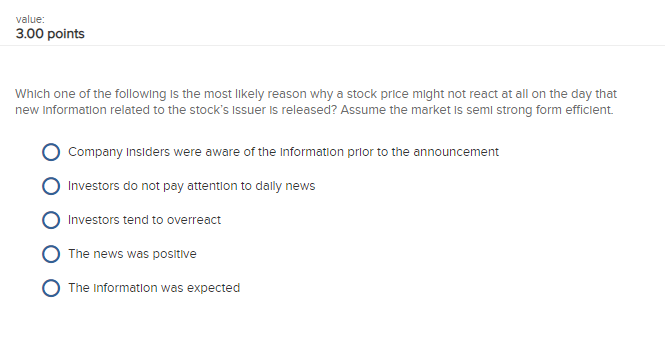 which one of the following statements best defines the efficient market hypothesis?