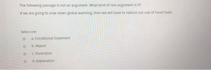 Solved The following passage is not an argument. What kind | Chegg.com