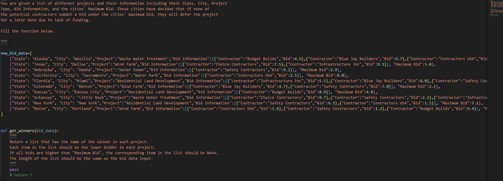 Solved You are given a list of different projects and their | Chegg.com