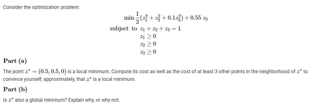 Solved Consider The Optimization Problem: | Chegg.com