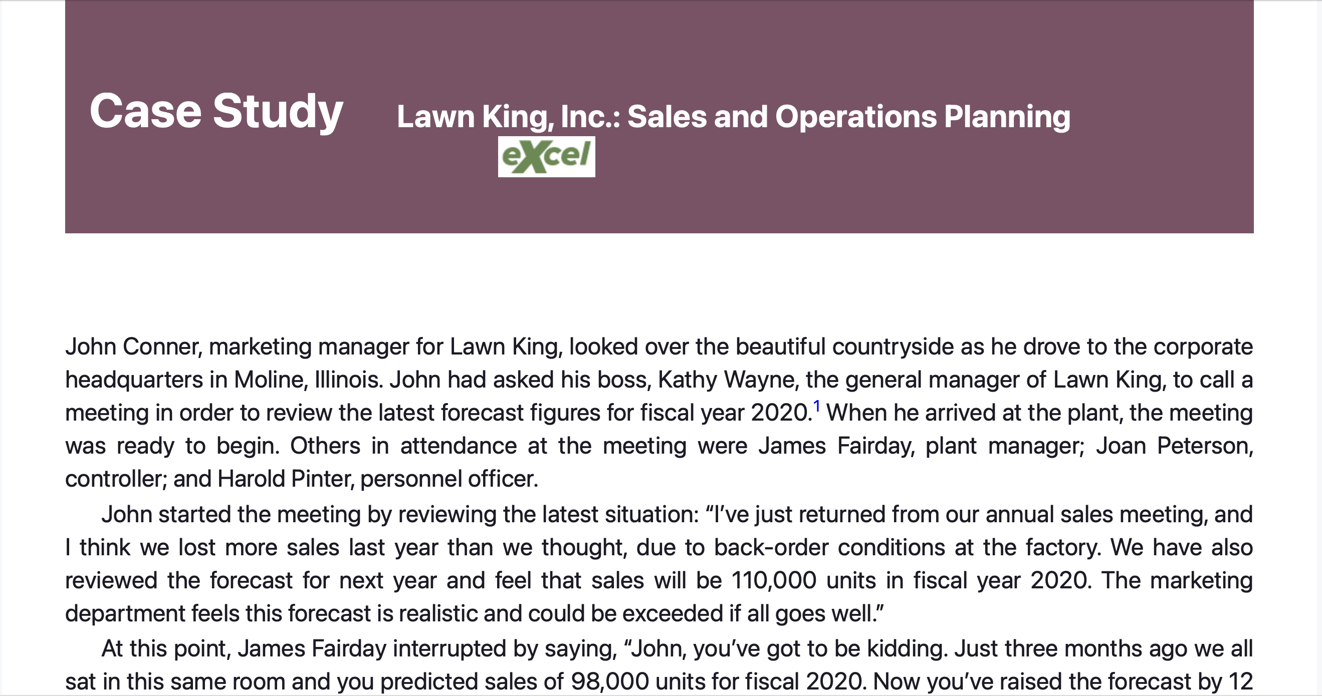 Solved John Conner, marketing manager for Lawn King, looked
