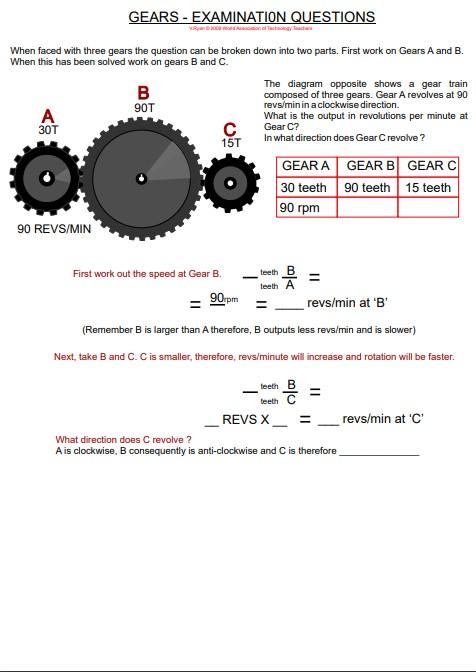 Solved GEARS - EXAMINATION QUESTIONS When faced with three | Chegg.com