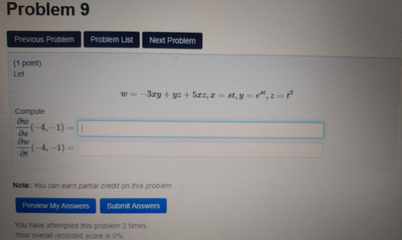 Solved Problem 9 Previous Problem Problem List Next Problem | Chegg.com