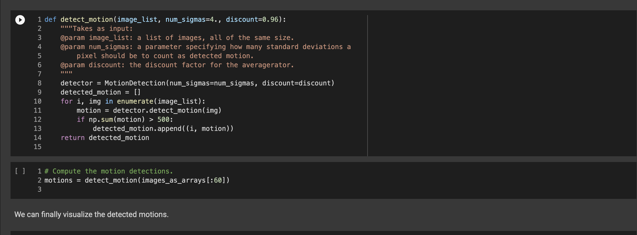 Question 3: Build the class MotionDetection. 1 ### | Chegg.com