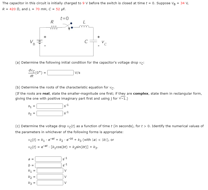 Solved The Capacitor In This Circuit Is Initially Charged Chegg Com