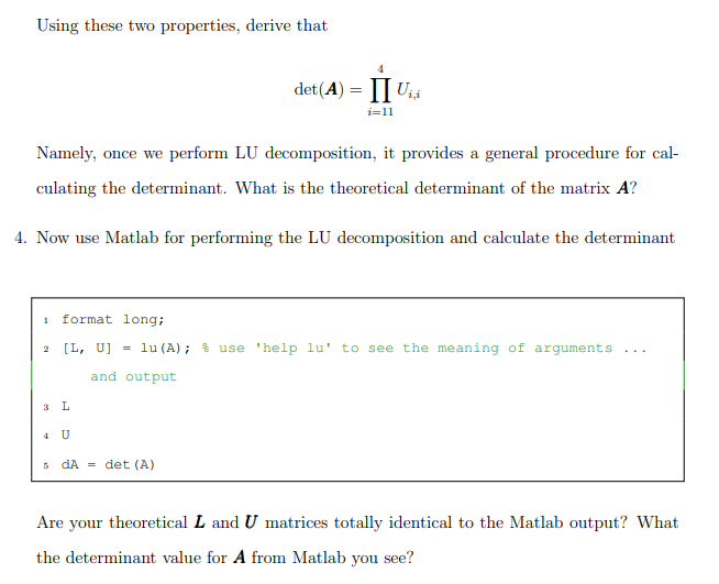 Solved Understand Gaussian Elimination And LU Decomposition. | Chegg.com