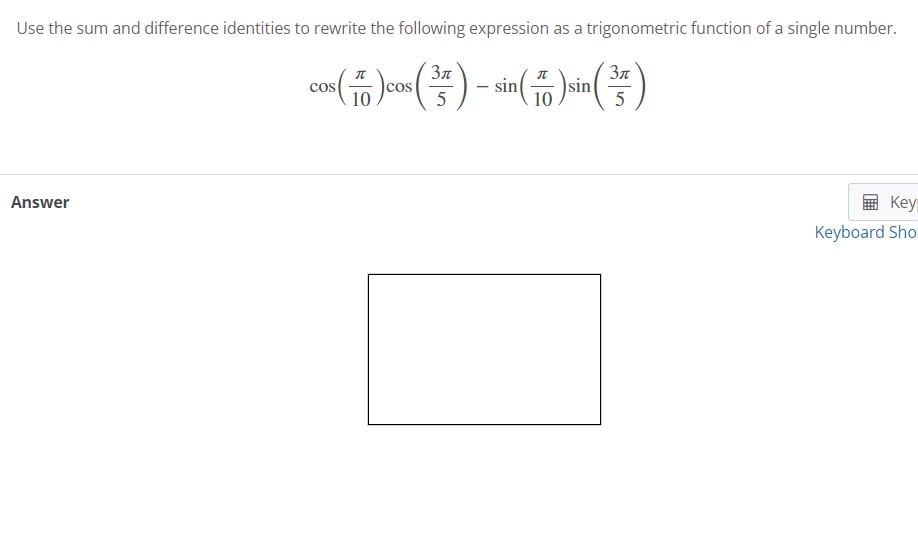 Solved Use the sum and difference identities to rewrite the | Chegg.com