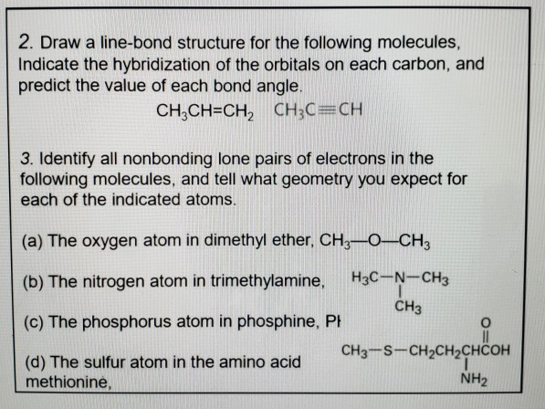 Solved 2. Draw A Line-bond Structure For The Following 