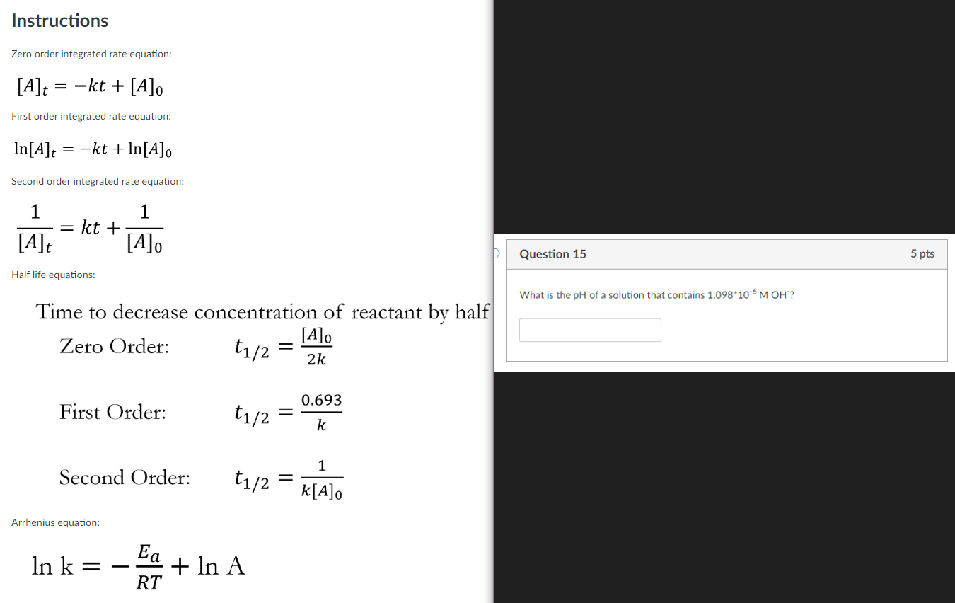 Solved Zero order integrated rate equation: [A]t=−kt+[A]0 | Chegg.com