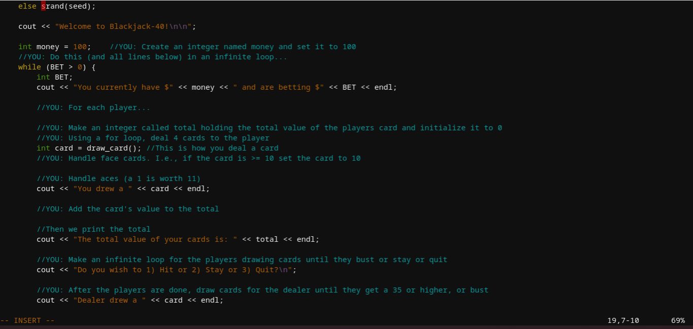 Solved Julyment, you will be playing a variant of Blackjack | Chegg.com
