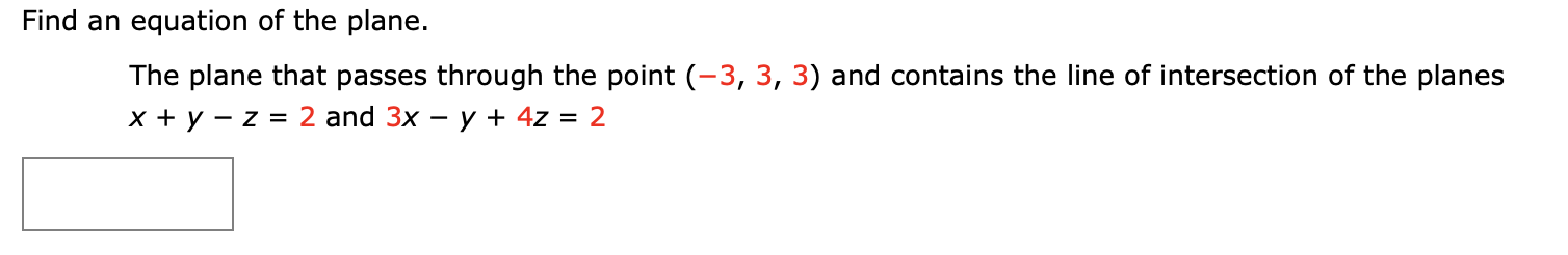 Solved Find an equation of the plane. The plane that passes | Chegg.com