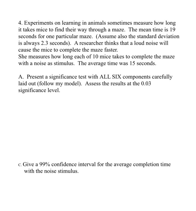 experiments on learning in animals sometimes measure