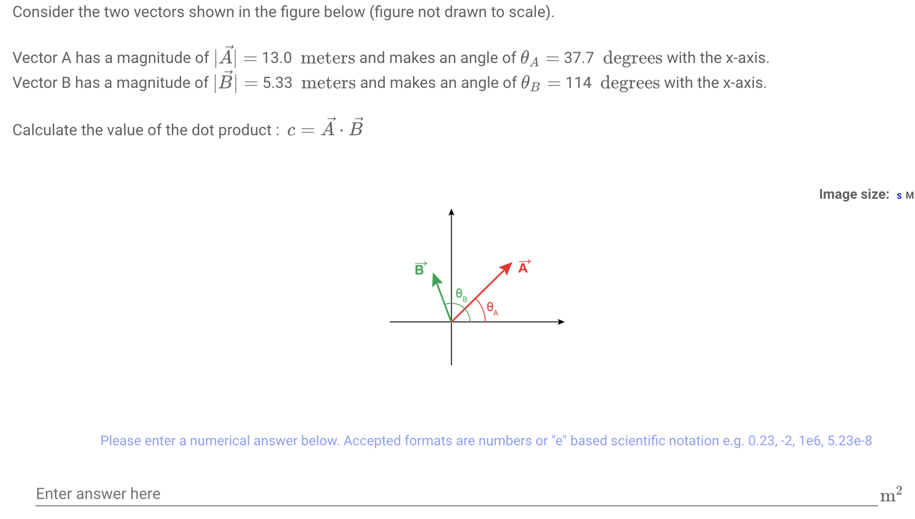 Solved Consider The Two Vectors Shown In The Figure Below | Chegg.com