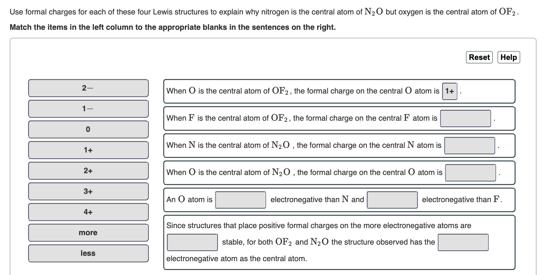 Use Formal Charges For Each Of These Four Lewis Chegg Com