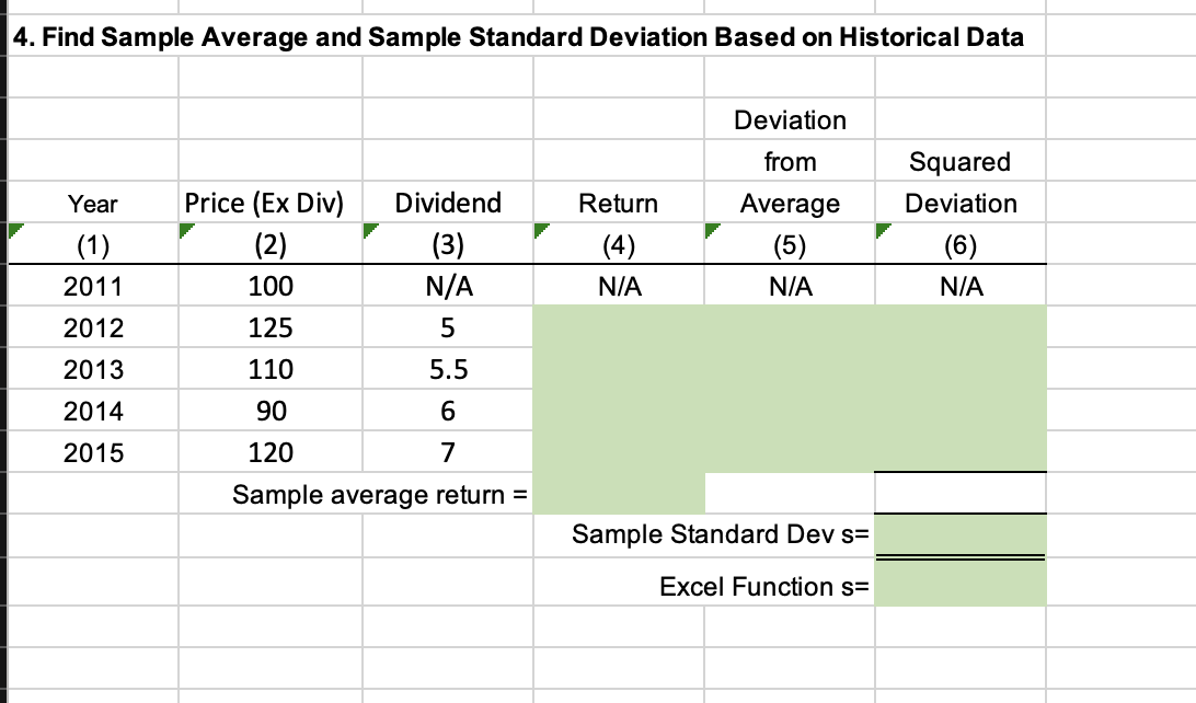 Solved Risk and Return. See the photos of the Excel | Chegg.com