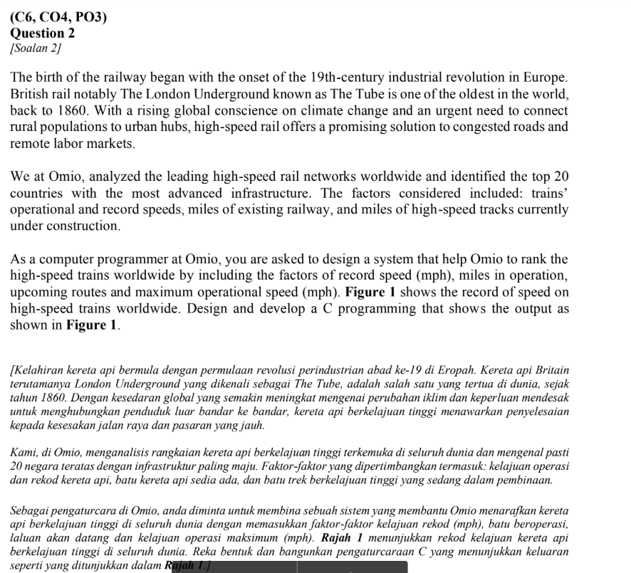 Solved (C6, C04, PO3) Question 2 Soalan 21 The birth of the 