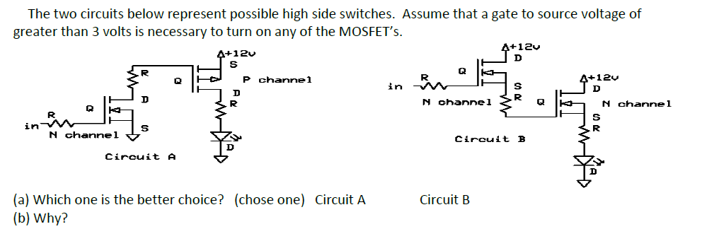 Solved The two circuits below represent possible high side | Chegg.com