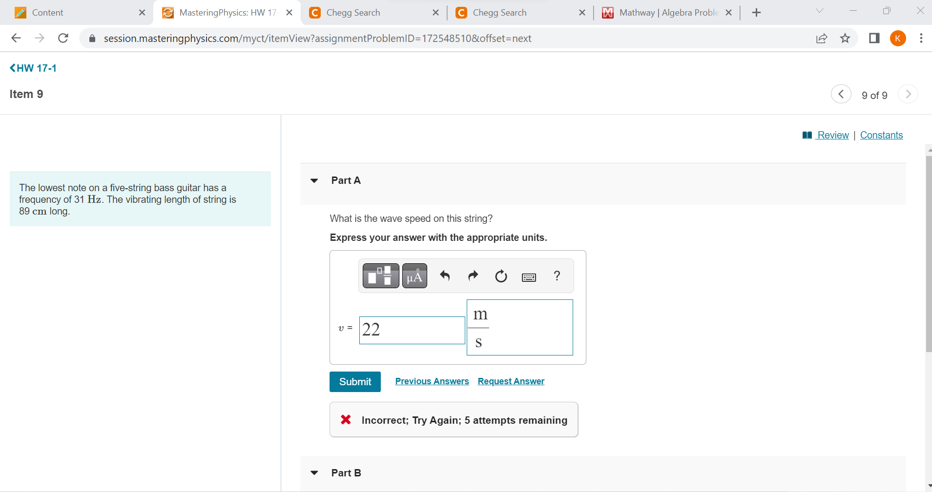 Solved The lowest note on a fivestring bass guitar has a