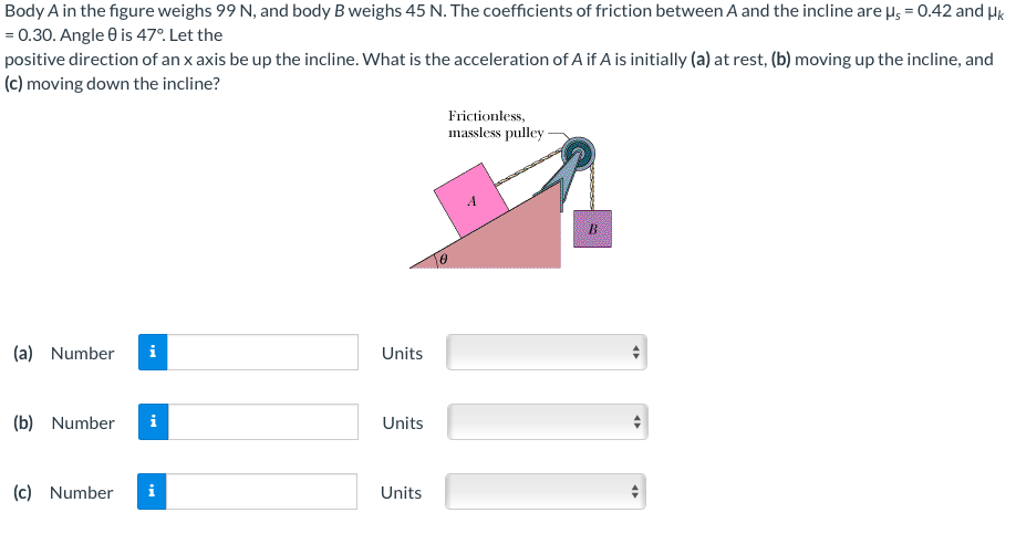 Solved Body A In The Figure Weighs 99 N, And Body B Weighs | Chegg.com