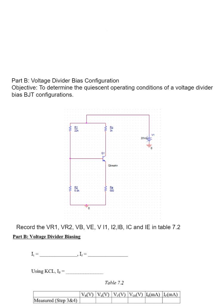 Solved Part B: Voltage Divider Bias Configuration Objective: | Chegg.com