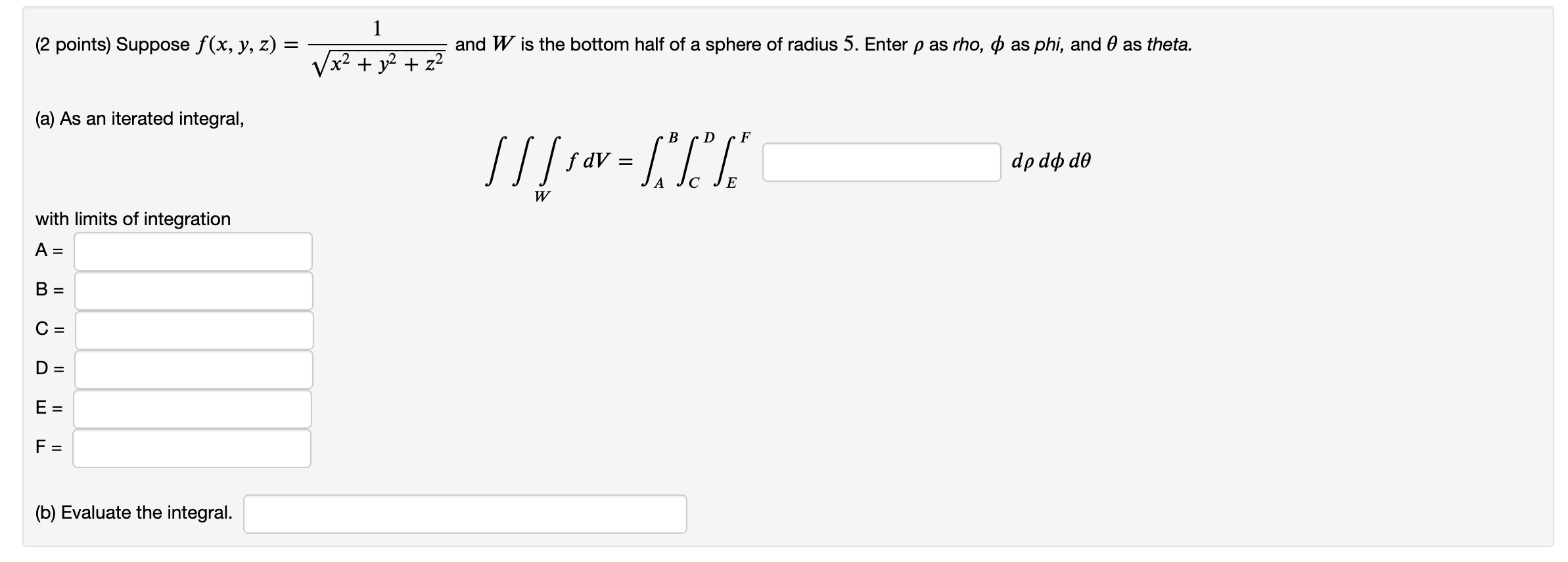 Solved 2 Points Suppose F X Y Z X2 Y2 Z21 And W Is The