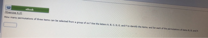 Solved EBook How Many Permutations Of Three Items Can Be | Chegg.com