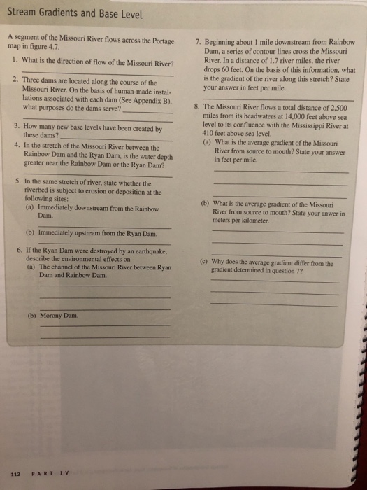 Solved Stream Gradients and Base Level A segment of the