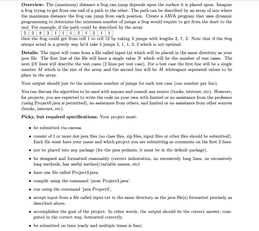 Solved Overview: The (maximum) distance a frog can jump | Chegg.com