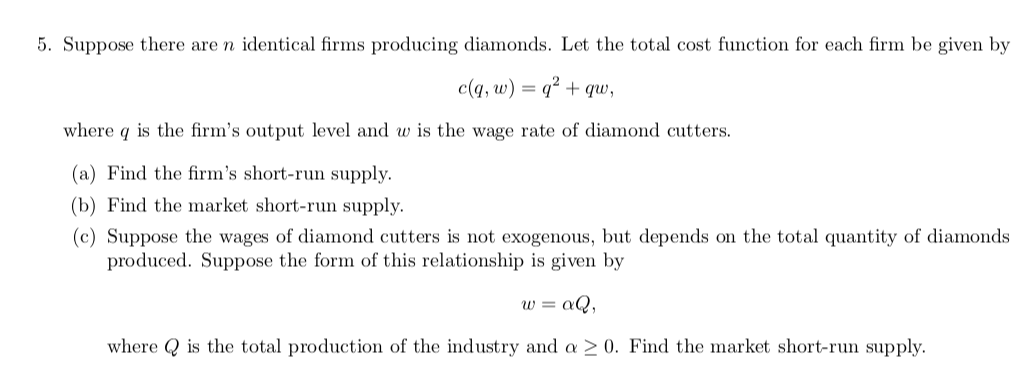 5. Suppose there are n identical firms producing | Chegg.com