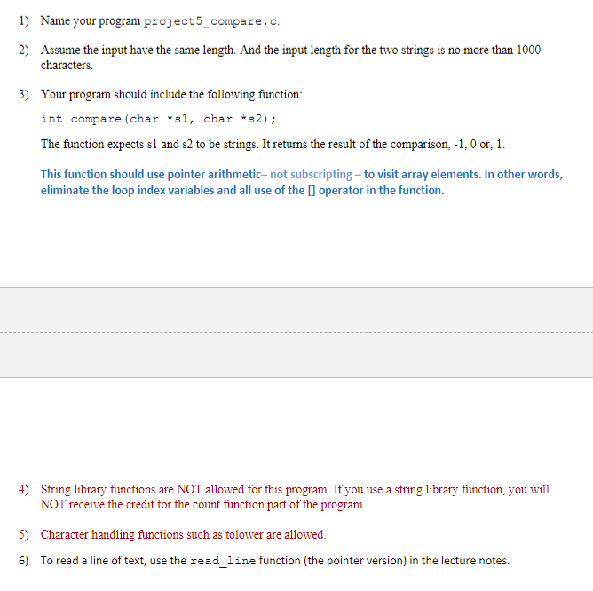 Solved Problem 1 ( 50 points) Library function strcmp | Chegg.com