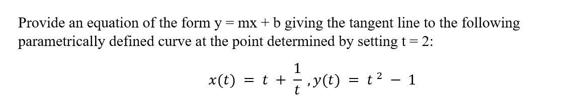 Solved Provide an equation of the form у = mx + b giving the | Chegg.com