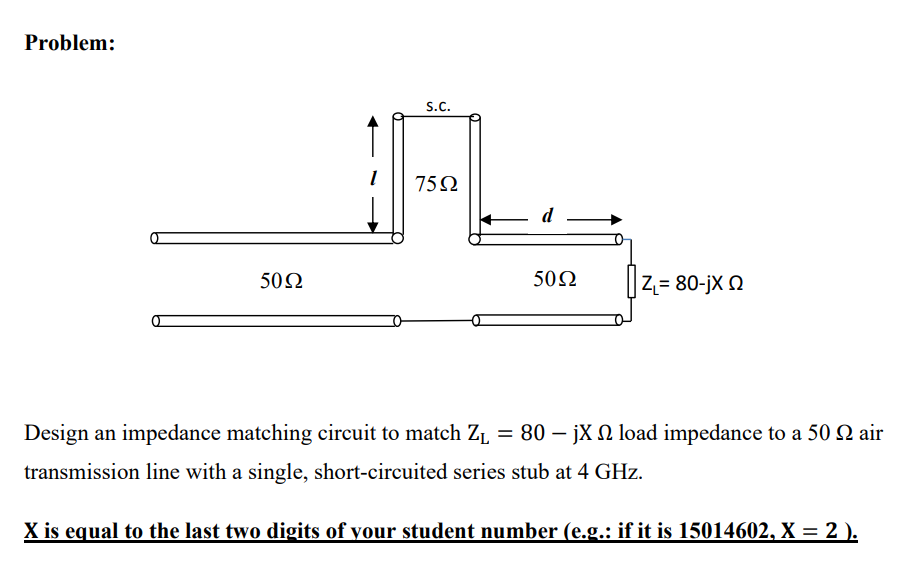 Solved Problem:Design An Impedance Matching Circuit To Match | Chegg.com