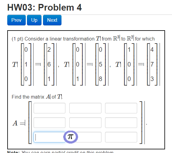 Solved Consider a linear transformation T from R3 to R2 | Chegg.com