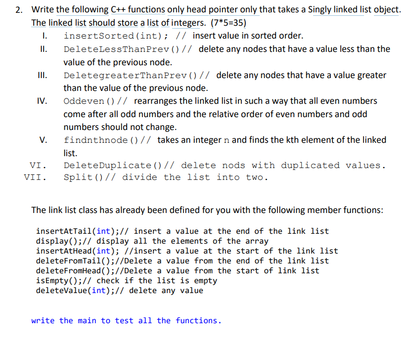 Solved 2. Write the following C++ functions only head | Chegg.com