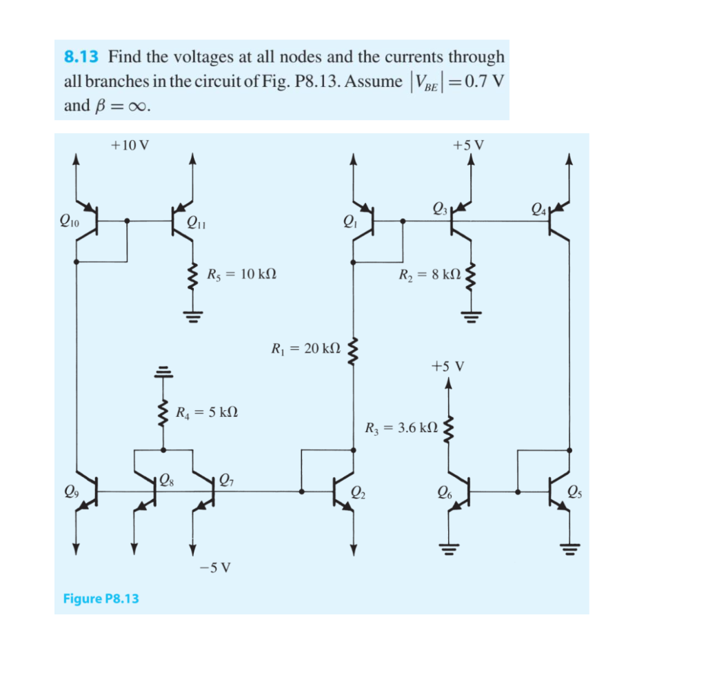 Solved 8.13 Find the voltages at all nodes and the currents | Chegg.com