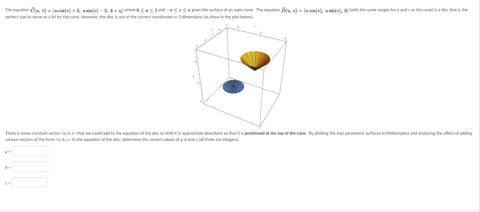 Solved The Equation C U V U Cos V 3 U Sin V 2 Chegg Com