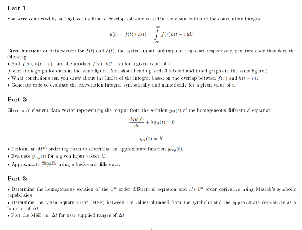 Part 1 You were contacted by an engineering firm to | Chegg.com