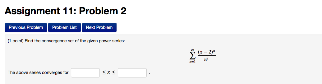 Solved Assignment 11: Problem 2 Previous Problem Problem | Chegg.com