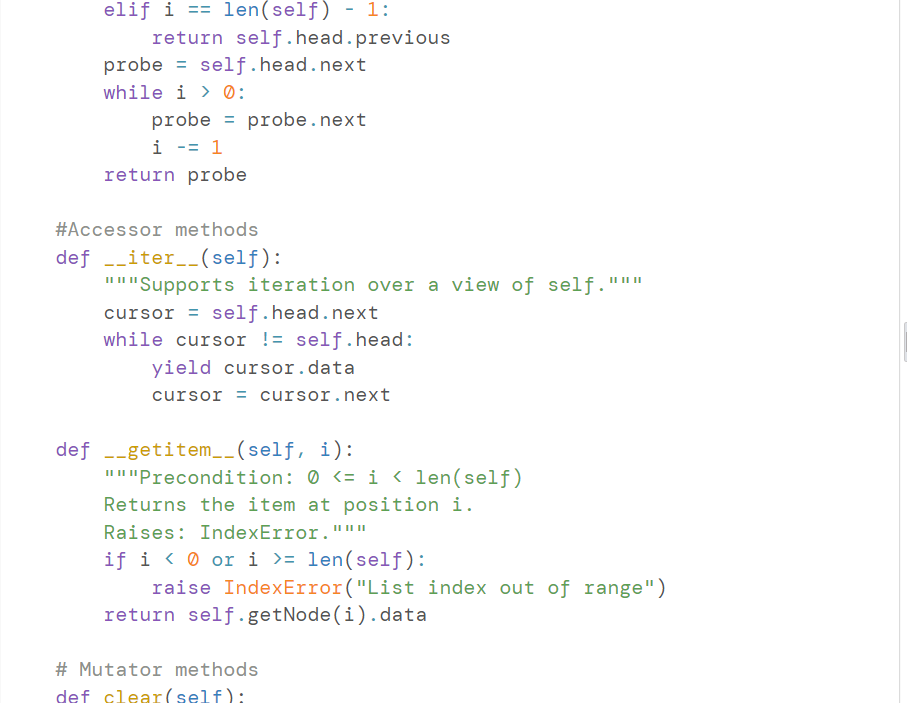 Solved Complete the list iterator for the in the | Chegg.com
