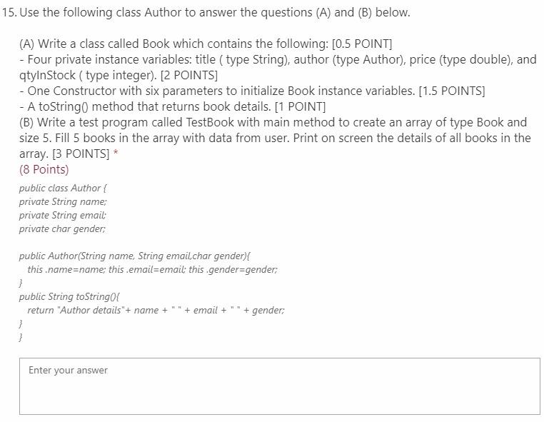 Solved 9. (A) Write an interface called Operations. This
