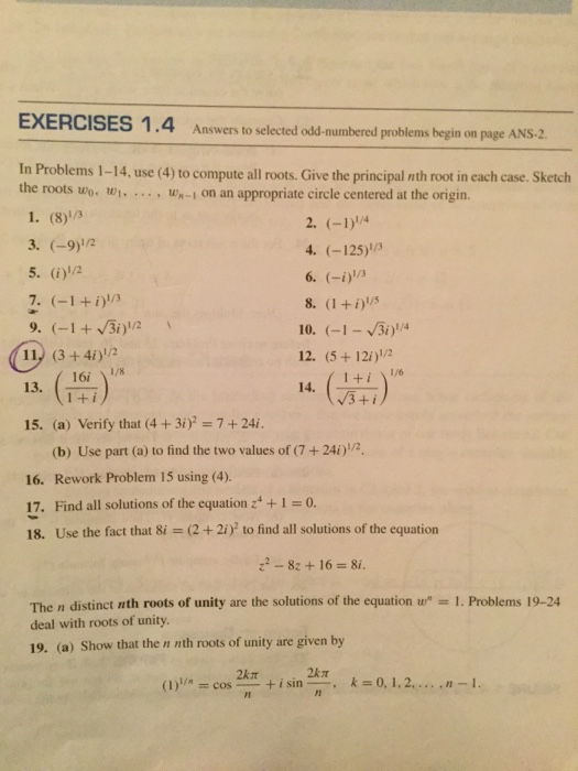 Solved EXERCISES 1.4 Answers To Selected Oddnumbered Pro...