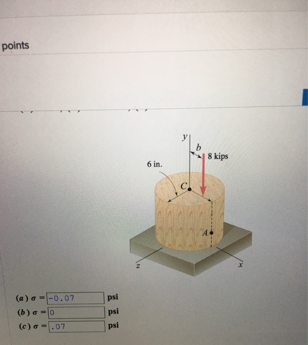 Solved Determine the stress at point A when a) b=0 | Chegg.com