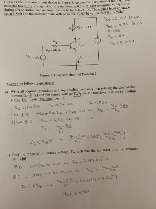 Solved Consider The Transistor Circuit Shown In Figure 3. | Chegg.com